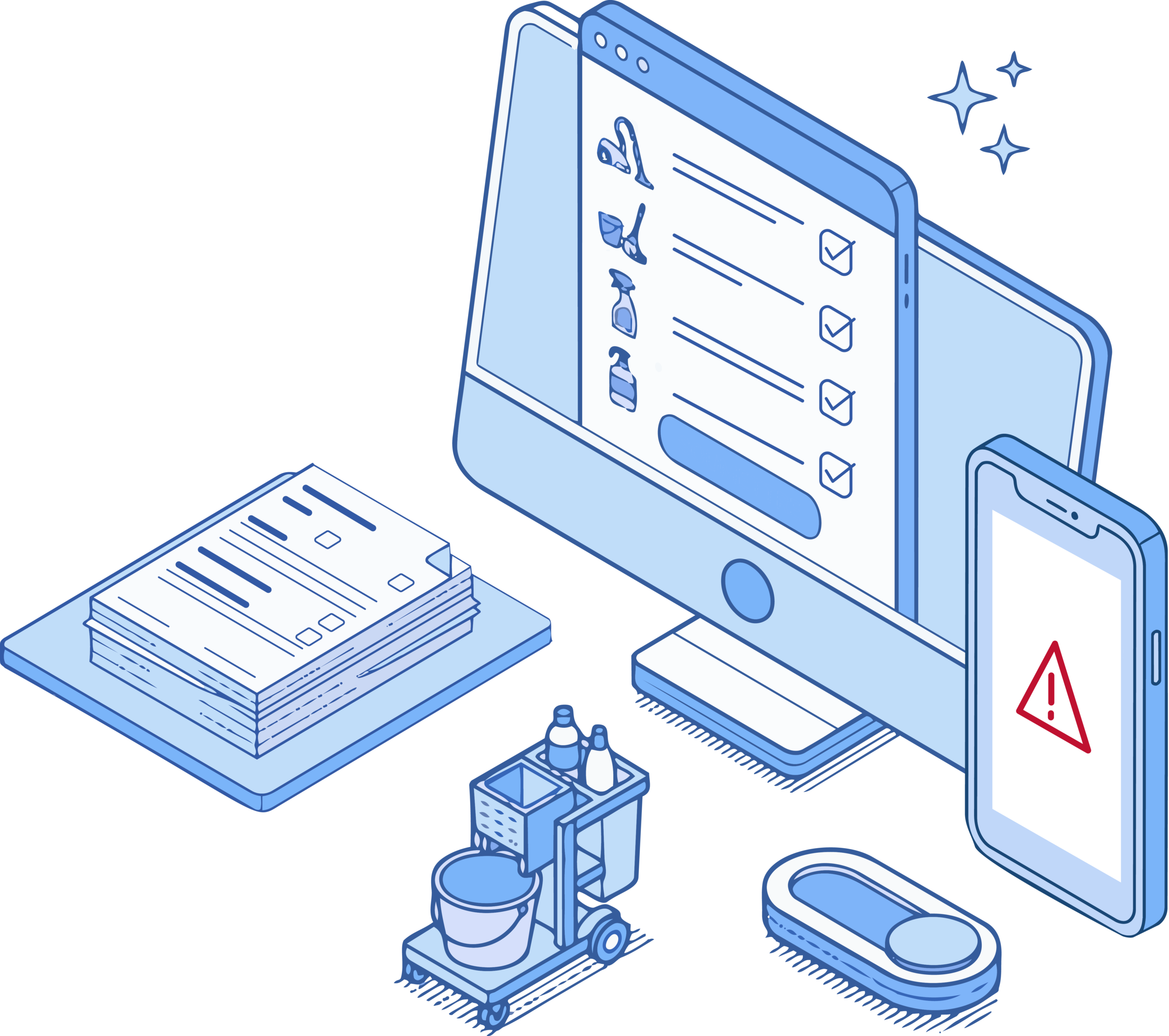 Illustration digitalisation plans de nettoyage